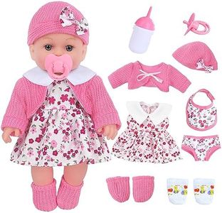 ZNTWEI 12 Inch Baby Doll Playset with Reborn Baby Dolls Clothes and Accessories Including Bottles, Nipple, Diaper, Bib, Underpants