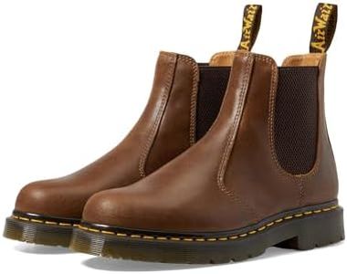 Dr. Martens Unisex 2976 Slip Resistant Chelsea Boots, Dark Tan, Mens 10, Womens 11, Medium