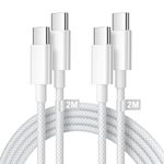 USB C to USB C Charger Cable 2M 2Pack, 60W iPhone 15 16 Charger Cable USB C Cable 2M Type C Charger Cable Fast Charging Cable Type C to C Charger Cable for iPhone 16/15/15 Pro Max/15 Plus,Macbook,iPad