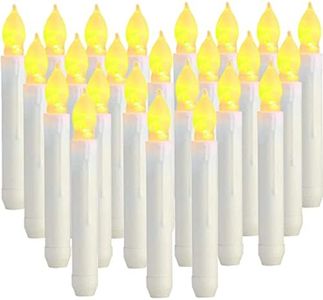 Bougie LED, 24 bougies coniques LED sans flamme à piles pour les décorations de fête d'églises d'anniversaire de mariage