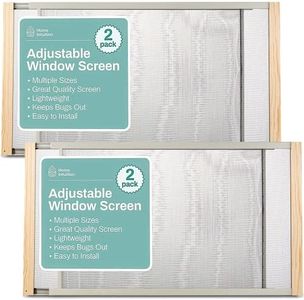 Home Intuition 2-Pack Adjustable Horizontal Window Screen 25-45 inches Wide, 10 Inch High