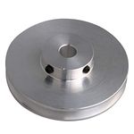 BQLZR 58x16x8MM Silver Aluminum Alloy Single Groove 8MM Fixed Bore Pulley for Drilling Machine 3-5MM PU Round Belt