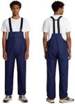 Bib Rain Pants for Men Women Waterproof Bib Overall Durable Rain Gear for Work Fishing Gardening(Navy,L)
