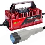 Lztsuply 48V 15Amp Golf Cart Battery Charger for Yamaha G29, IP67 Waterproof Smart Trickle Charger for 48 Volt Lead-Acid Batteries (3-Pin Leaf)