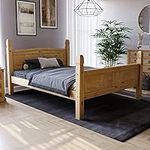 Vida Designs Corona King Size Bed, 5 ft, High Foot End Bed Frame, Solid Pine Wood