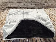 Lola's Pet Snuggle Sack/Sleeping bag/Pet bed for cats or dogs Grey & Black (Extra Deep Small 50cm wide x 70 cm high)