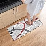 Artnice Kitchen Mats, Modern Abstract Design Kitchen Rugs, Cushioned Anti Skid Waterproof Mat for Kitchen Floor, Ergonomic Comfort Mat for Office, Kitchen, Sink, Laundry,Grey