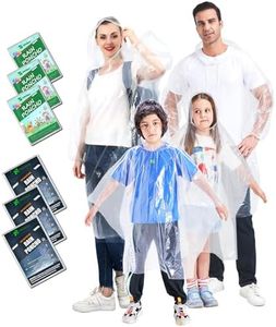 SWOGAA Disposable Rain Ponchos for Kids and Adults (Family 6 Pack) -50% Extra Thicker Emergency Ponchos with Hood