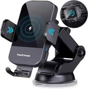 CHGeek Wireless Car Charger,15W Fast Charging Auto Clamping Car Charger Phone Mount Phone Holder fit for iPhone 16 15 14 13 12 Pro Max 11 XR XS,Samsung Galaxy S24 Ultra S23 S22 S21,S20 Brilliant Black