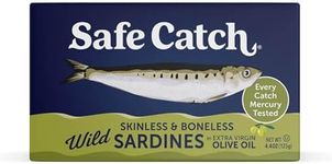 Safe Catch Wild Sardines in Extra Virgin Olive Oil Wild-Caught Skinless Boneless Sardine Fillets Low Mercury Tested Keto Food Kosher Non-GMO Sardines Pack of 6 4.4oz Tins