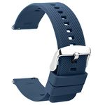 TStrap Silicone Watch Straps 20mm - Quick Release Watch Bands Soft Rubber Blue - Waterproof Military Watch Strap for Men Women - for Smartwatches Straps Replacement
