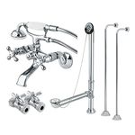 KINGSTON BRASS CCK265C Vintage Wall Mount Claw Foot Tub Faucet Package, Polished Chrome