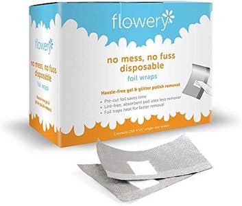 Flowery No Mess, No Fuss Disposable Foil Wraps, Pre-cut Soak-off, Gel, Glitter Nail Polish Remover, 250 wraps per pack