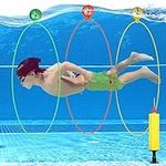 Cludoo Pool Diving Swim Thru Rings Toys for Kids High Stability No Assembly Required Pool Toy Swim Hoops Underwater Swim Thru Diving Ring Water Training Sports for Ages 4,5,6,7,8,9,10,11,12 Kids Teens