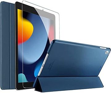 ProCase iPad 10.2 Case 2021 9th Gen/ 2020 8th Gen/ 2019 7th Gen Case with Tempered Glass Screen Protector, Slim Stand Hard Shell Protective Smart Cover for 10.2” iPad 9th/8th/7th Generation -Navy