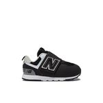 New Balance Kid's 574 NEW-B V1 Hook & Loop Sneaker, Black/Silver Metallic, 7 M Toddler