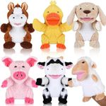 Liliful 6 Pieces Animal Hand Puppets Kids Hand Puppets with Working Mouth Animal Puppets Toddler Animal Plush Toy for Show Theater Birthday Easter Basket Stuffers(Farm Animal)