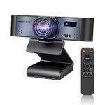 ROCWARE 4K Webcam with Remote, RC16 Computer Camera with Microphone,1080p 60fps FHD,AI Tracking,Privacy Cover, WDR,110°FOV,8X Digital Zoom,Streaming Camera for PC/Meeting/Teaching/Zoom