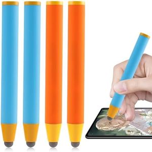 MOERAE Pack of 4 Tablet Pens for Children, Kids Stylus Pen Rubber Touchscreen Stylus Touch Pen for All Tablets Smartphone iPad and iPhone Universal Drawing Pen