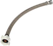 DecoSource Toilet Connector - Braided Stainless Steel Toilet Hose with 1/2 inch FIP x 7/8 Female Ballcock Thread - Toilet Water Supply Line - Easy Installation (1, 12 Inch Long)