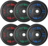 Yes4All 2-Inch Bumper Plate, Olympic Rubber Weight Plate with Steel Insert for Weightlifting & Strength Training (170LB Plate Set)