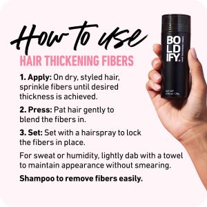 BOLDIFY Hair Fibres Black 56g – Instant Hair Thickening Powder