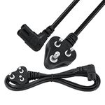 Storite 2 Meter 2-Pin Universal AC Laptop Power Cable Cord 2 Pin Plug - L Shape Adapter Charger Laptop/Camera/Printer