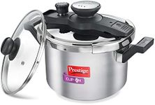 Prestige Clip-On Stainless Steel Pressure Cooker, Cook and Serve Pot with Extra Glass Lid, Large 5 Liters