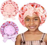 YANIBEST 2 PCS Toddler Bonnet Silk Satin Bonnet for Kids Sleeping Cap Curly Natural Hair Kids Bonnets for Girls Boys