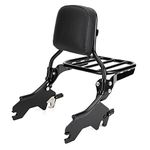 MoKitDora Softail Sissy Bar Detachable Backrest Upright with Pad & Luggage Rack for 2018-later Sport Glide FLSB Low Rider FXLR FXLRS FXLRST Models, Black