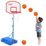 AOKESI Toddler Basketball Hoop Indoor for Kids Age 3-5, Adjustable Mini Basketball Goal, Outside Backyard Sport Game, Christmas Birthday Toys Gift for Baby Boys Girls Age 3 4 5 6