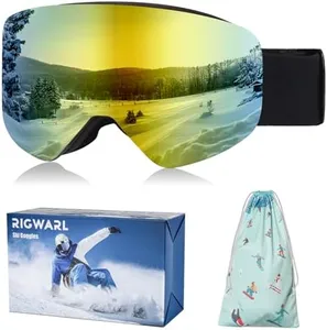 RIGWARL Ski Goggles Frameless OTG Snow Goggles with Magnetic Lens, 100% UV Protection Snowboard Goggles for Men Women Adult Youth