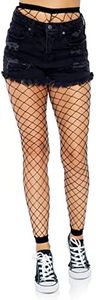 Leg Avenue Women's Fishnet Footless Tights, Black Fence Net, One Size