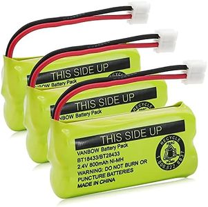 BT18433/BT28433 2.4V 800mAh Ni-MH Cordless Phone Battery, Also Compatible with AT&T BT184342/BT284342 BT8300 BT1011 BT1018 BT1022 BT1031 2SN-AAA55H-S-J1 CS6120 CS6209 CL80109 EL52419 (Pack 3)