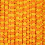 DIYANA IMPEX Marigold Garland for Decoration 5 Pcs of 5 feet Long Strands Artificial Marigold Flowers, Indian Decor for Pooja, Wedding Christmas, Events Decorations (Yellow + Mango)