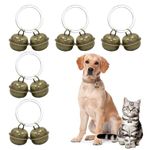 5 Set Loud Dog Cat Collar Bells, Metal Pet Tracker Bell Small Dog Collars Brass Bells with Split Ring, Vintage Anti-Lost Training Bell Pendants for Pet Necklace Collar Decoration and Potty Training