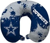 Pegasus Home Fashions Dallas Cowboys Splatter Polyester Snap Closure Travel Pillow - Blue