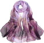 Floral Print Chiffon Scarf - Womens Fashion Scarfs Lightweight Head Scarf Sunscreen Scarves Shawls Wrap For Women