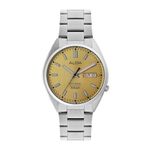 ALBA Stainless Steel Men's Analog Wristwatch Al4325X1, Dial Color-Gold, Band Color-Silver