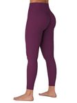 Sunzel Sunzfly Hidden Butt Scrunch Workout Leggings for Women, Butt Lifting High Waisted Gym Yoga Pants with Tummy Control 25" Cherry Red Medium