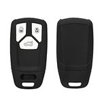 kwmobile Key Cover Compatible with Audi 3 Button Car Key Smart Key (only Keyless Go) - Soft Silicone Car Key Fob Holder Protector Case - Black Matte