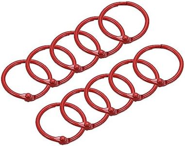uxcell Loose-Leaf Binder Rings, 45mm/ 1.8" Metal Book Ring Key Holder for Home, Office Supplies, Red, 10Pack