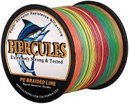 HERCULES Super Cast 1000M 1094 Yards Braided Fishing Line 30 LB Test for Saltwater Freshwater PE Braid Fish Lines Superline 8 Strands - Multi-Color, 30LB (13.6KG), 0.28MM