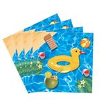 20pcs Summer Pool Beach Paper Napkins,Under The Sea Napkin Serviette Tissue Blue Ocean Waves Cocktail Napkins for Kids Birthday Hawaiian Underwarter Summer Swimming Pool Party Decorations Supplies