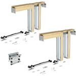 JUBEST 2 Set Pocket Door Frame Kits with 88LBS Two-Way Soft-Close Mechanism, Easy to Install Pocket Door Kit, for Double Door 48" to 72"x80", Durable and Stylish Hidden Door Kit, Smoothly and Quietly