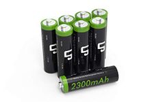 AA Rechargeable Battery, LP 8 Pack 2300mAh High Capacity Ni-MH Batteries for Clocks, Remotes, Toys, Cameras, Flashlights &More