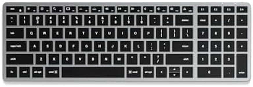 Satechi Slim X2 Bluetooth Backlit Keyboard for Mac, Illuminated Keys & Multi-Device Sync, for MacBook Air/Pro/Neo, iPad Air/Pro, iPad mini, Mac mini, iMac - Space Grey
