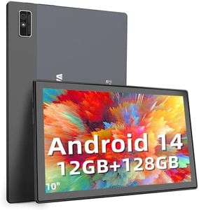 Android Tablet, 10.1 Inch 2024 Newest Android 14 Tablet, 12GB RAM, 128GB ROM, 2.4+5G WiFi Tablet PC with HD LCD IPS Touch Screen, Dual Cameras, 10000mAh Battery, Stereo Speakers, Bluetooth 5.0