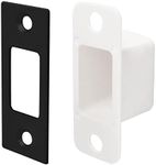 Nuk3y Deadbolt Strike Plate Square Corner 1-1/8" x 2-3/4" with dustbox (Matte Black)