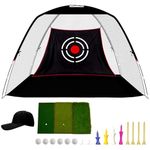 Galileo Golf Net Golf Hitting Nets Training Aids Practice Nets 10' (L) X7' (H) X6' (W) for Backyard Driving Range Chipping Net with Target Carry Bag Outdoor Sports